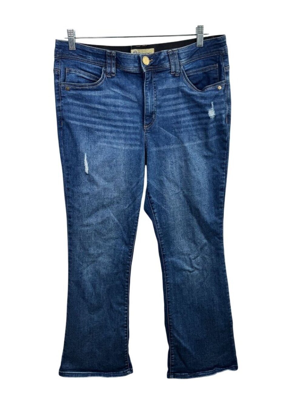 Democracy Ab Technology Bootcut Jeans Size 16 Medium Wash Distressed Stretch